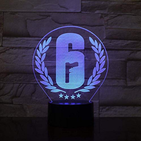 Lampe 3D Rainbow Six Siege - 7 Couleurs & Commande Tactile