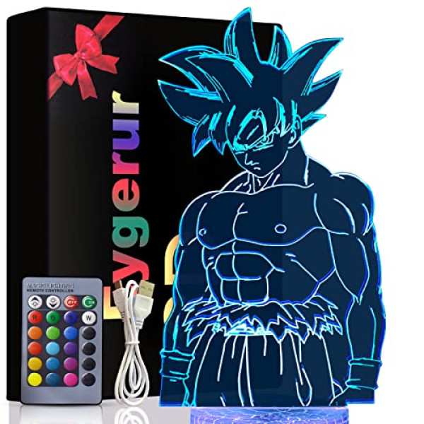 Veilleuse 3D Dragon Ball - Goku Lumineux - 16 Couleurs