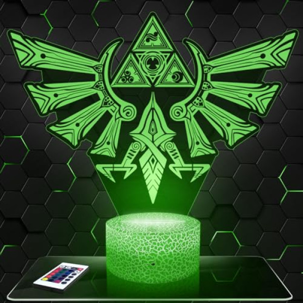 Lampe 3D Triforce Zelda - Éclairage 7 Couleurs