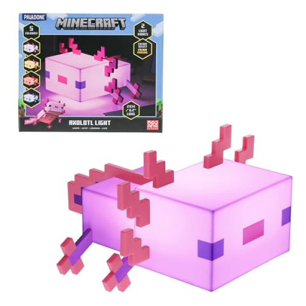 Lampe Minecraft Axolotl - 5 Modes de Couleur