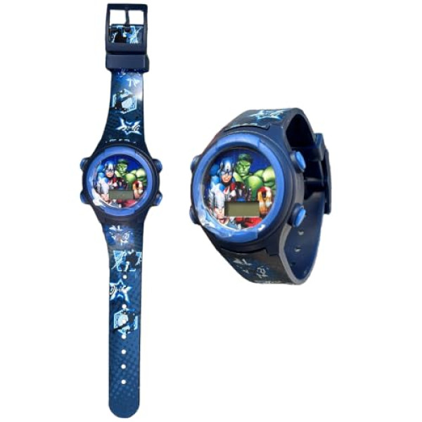 Montre Numérique Marvel Avengers - Édition Super-Héros Bleue