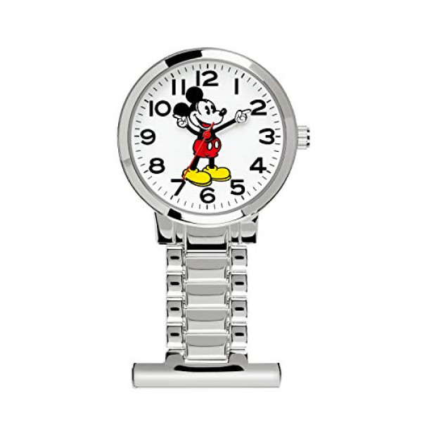 Montre Gousset Mickey Mouse - Édition Infirmière Argentée