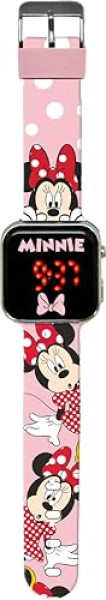 Montre LED Minnie Mouse Disney - Bracelet Rouge à Pois