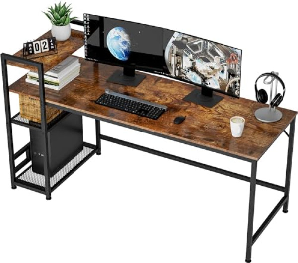Bureau Industriel HOMIDEC - 160cm avec 4 Étagères
