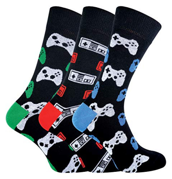 Chaussettes Gamer Rétro - 3 Designs Colorés