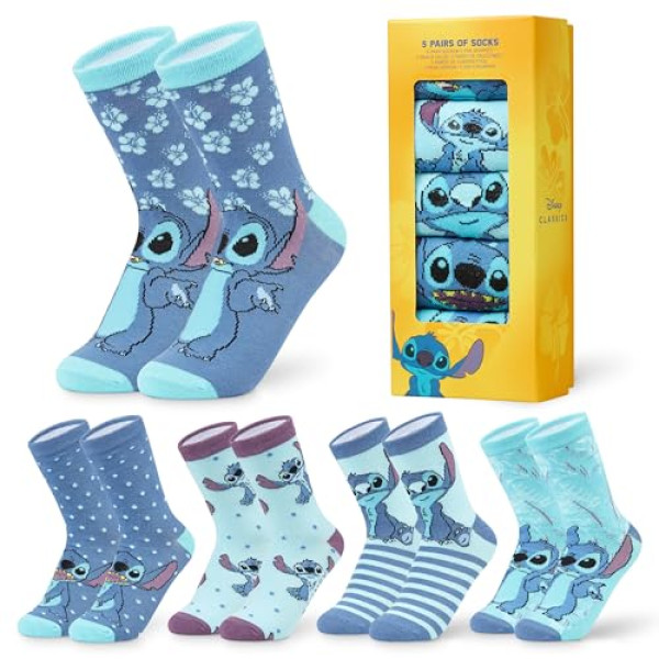 Chaussettes Disney Stitch - Lot de 5 Paires - Bleues