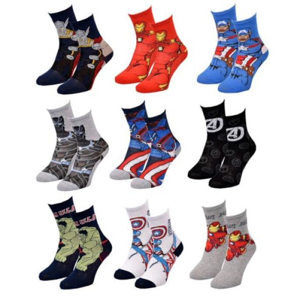 Chaussettes Avengers Marvel - Pack Surprise 4 Tailles