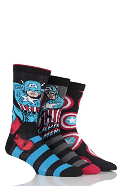 Chaussettes Marvel Captain America - Pack de 3 Paires