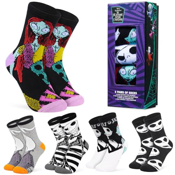 Lot 5 Chaussettes Jack Skellington - Disney Officiel
