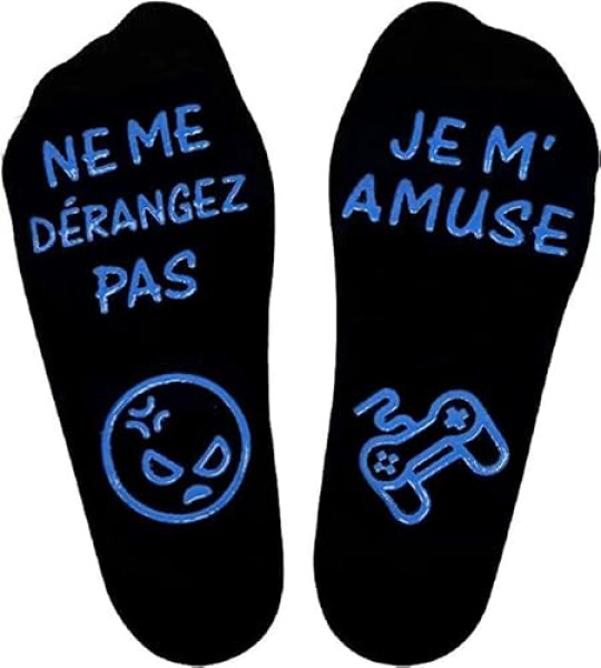 Chaussettes Gamer Antidérapantes - Message 'Ne Me Dérangez Pas'
