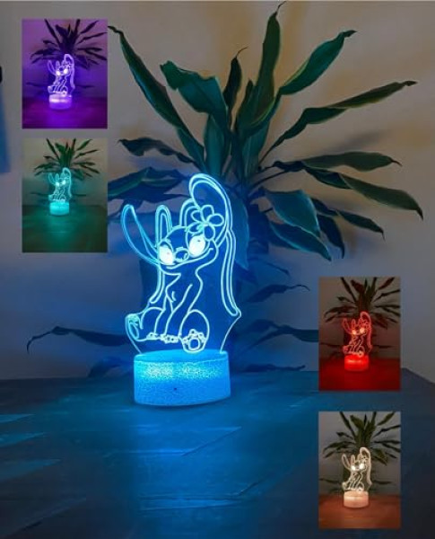 Veilleuse 3D Malaké - 16 Couleurs Changeantes - Télécommande